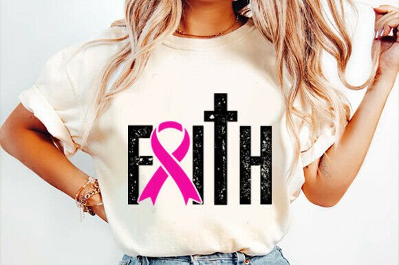 Breast Cancer Awareness Faith Jesus SVG Graphics & T-Shirt Designs