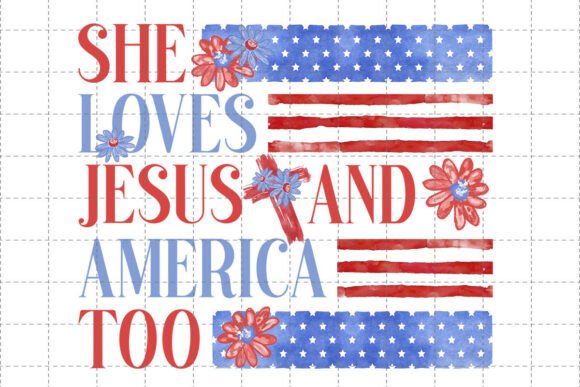 Jesus 4th of July PNG: Graphics for T-Shirt Designs